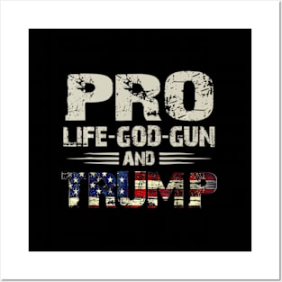 Pro Life God Gun Trump Usa Posters and Art